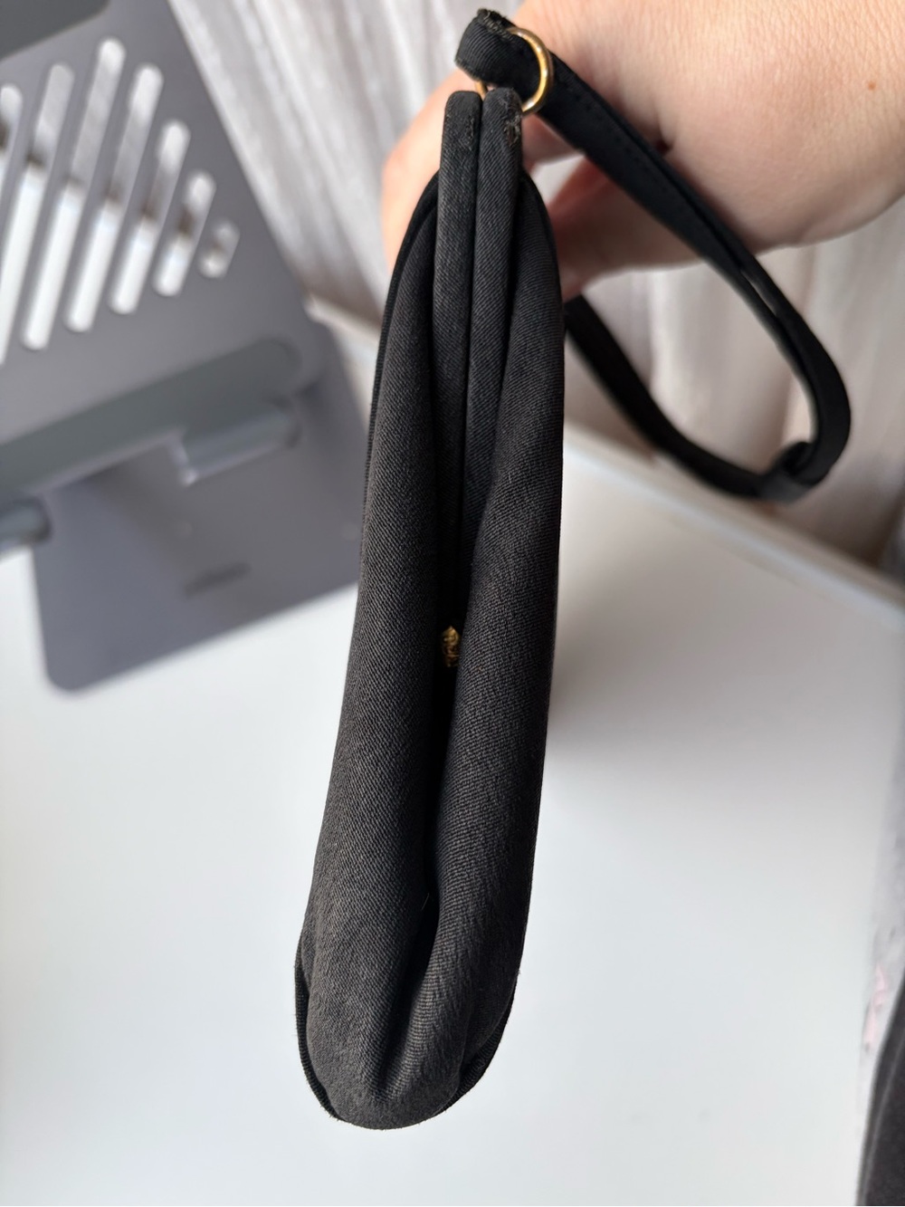 1950s Graceline Master Purse Black Pleated Evening Bag Made in USA Art MCM VTG - Picture 9 of 11